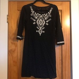 Black lace dress with tribal pattern